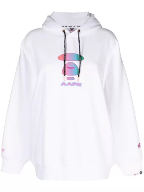 AAPE BY *A BATHING APE logo-embroidered drawstring hoodie Women 0116