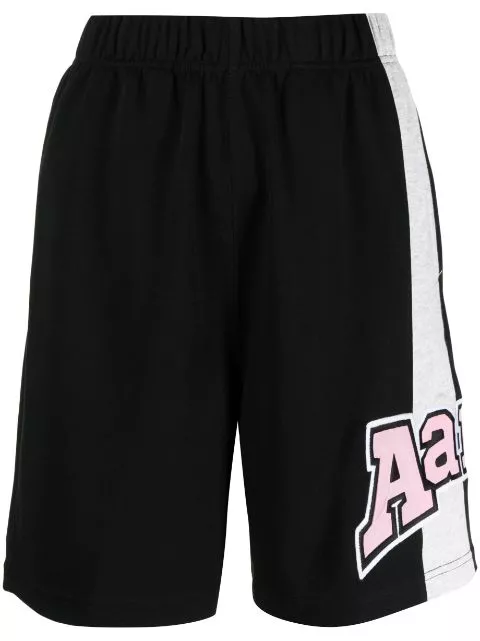 AAPE BY *A BATHING APE logo-patch jersey shorts Women 0113