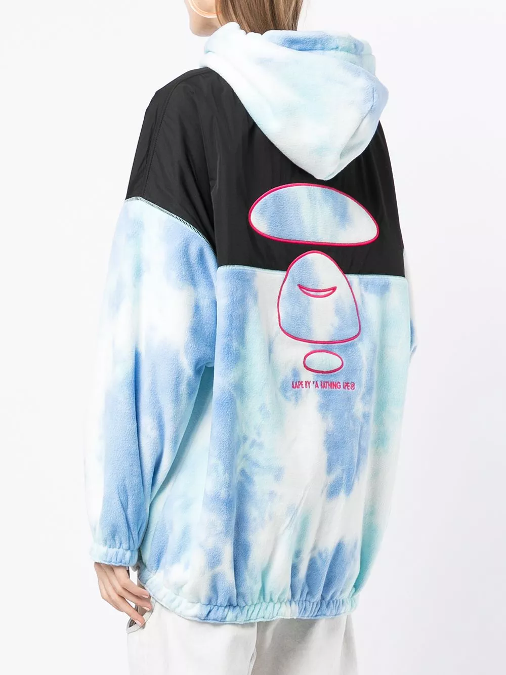 Affordable AAPE BY *A BATHING APE tie-dye hooded fleece jacket Women 0113