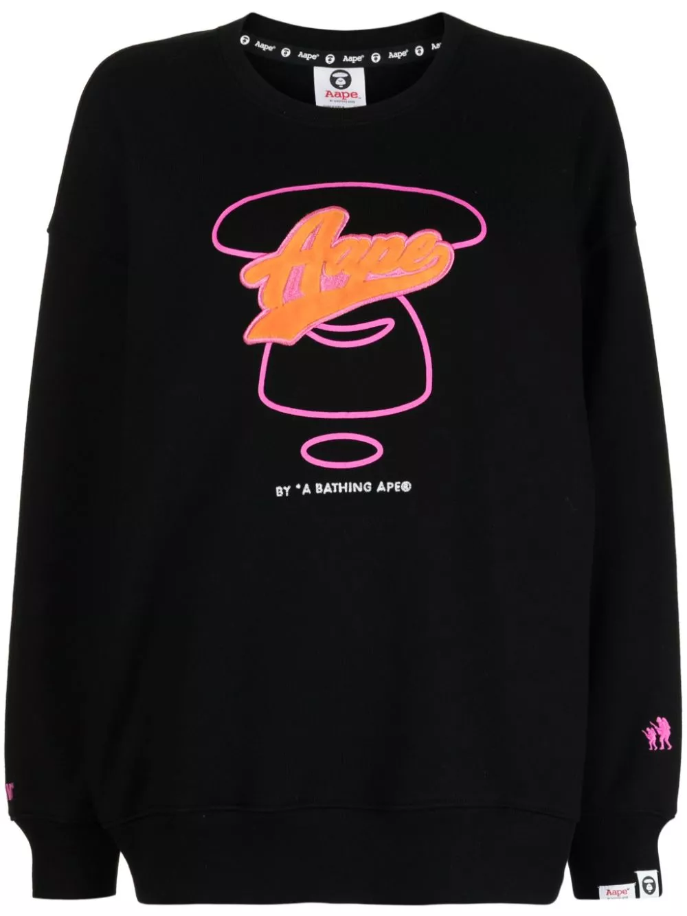 Cheap AAPE BY *A BATHING APE logo-embroidered cotton sweatshirt Women 0113