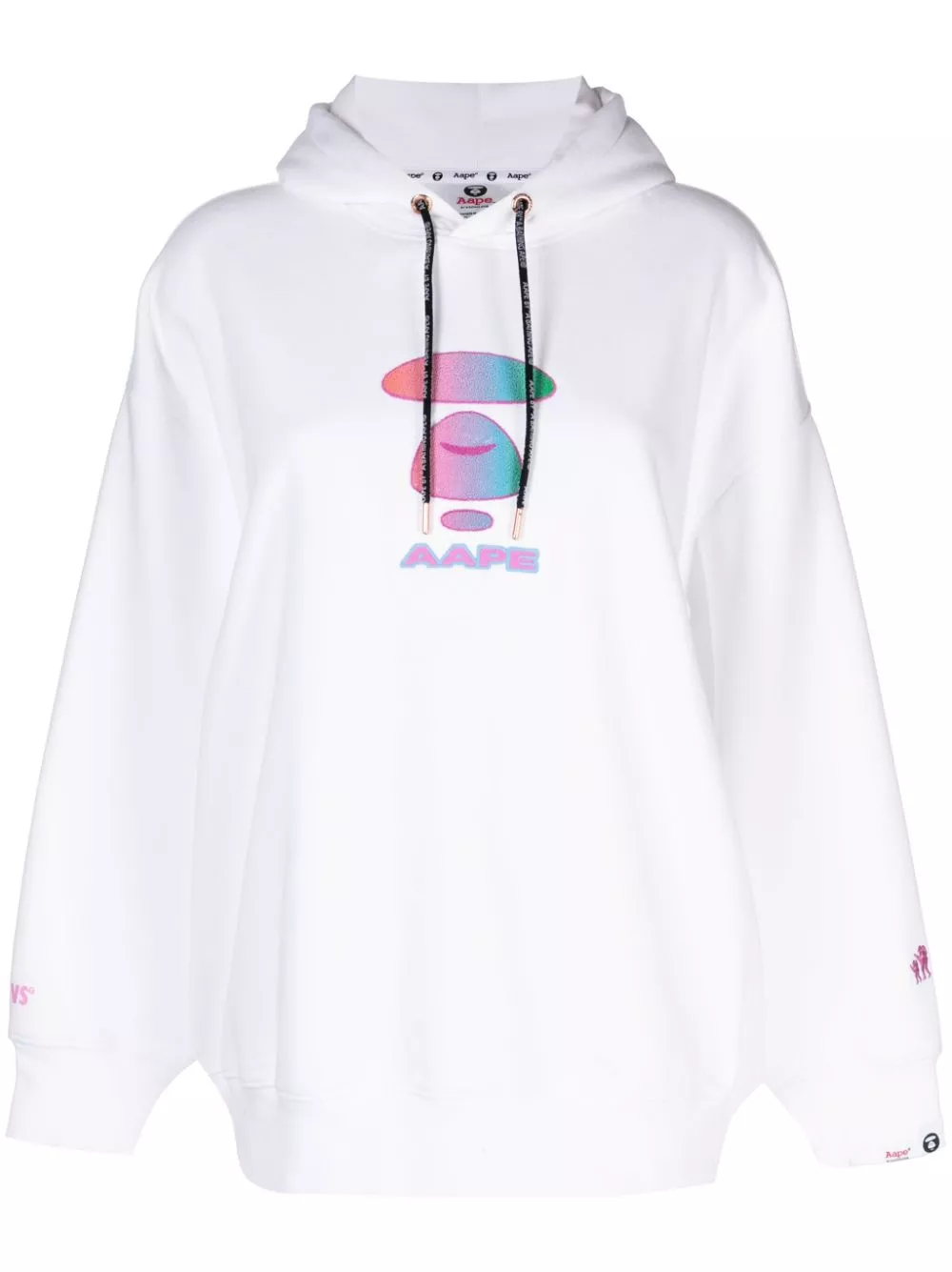 Cheap AAPE BY *A BATHING APE logo-embroidered drawstring hoodie Women 0116