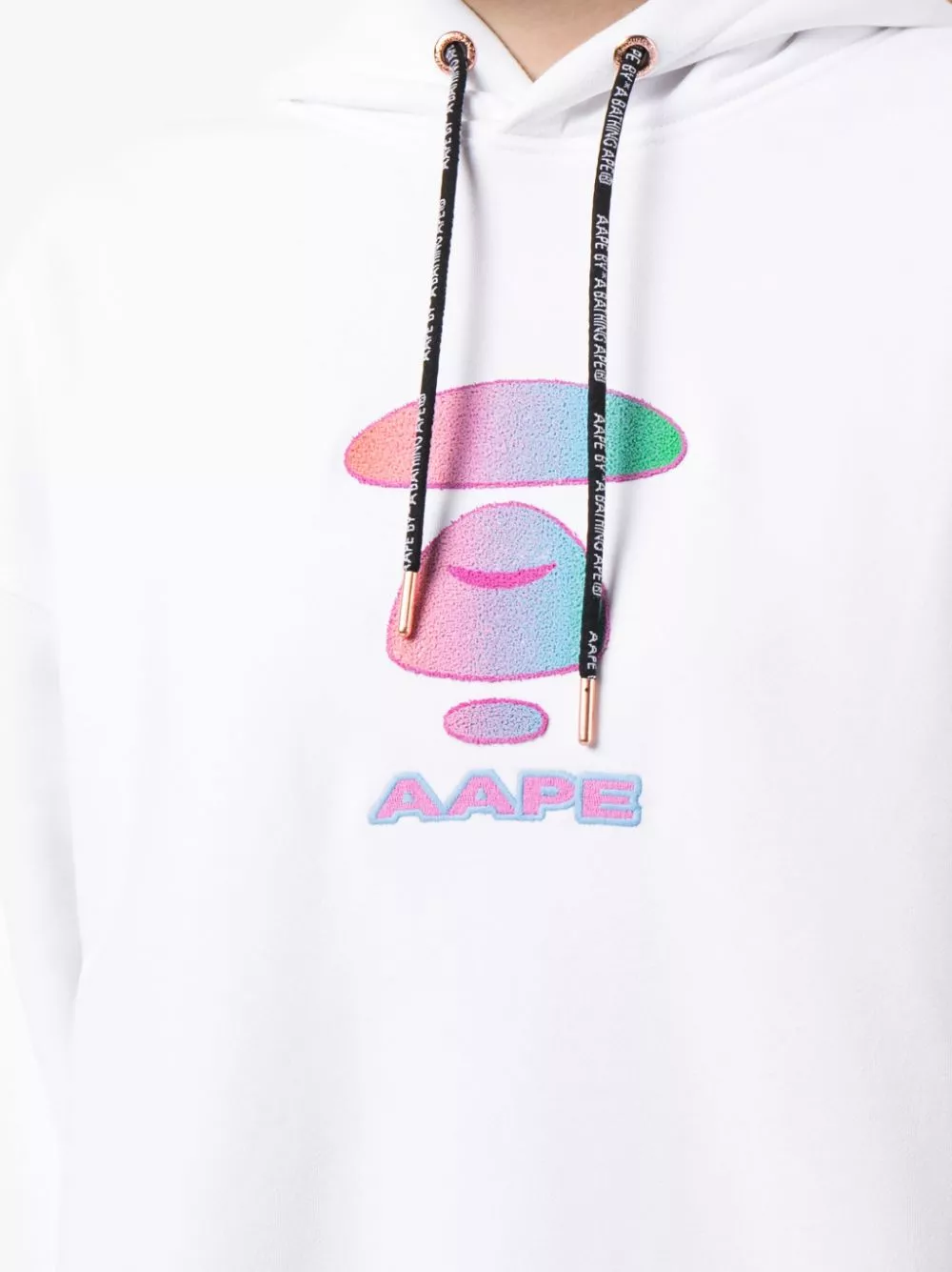 Cheap AAPE BY *A BATHING APE logo-embroidered drawstring hoodie Women 0116