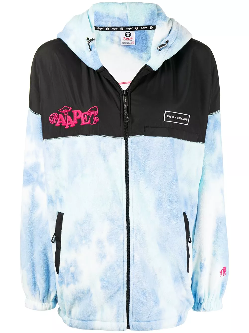 Affordable AAPE BY *A BATHING APE tie-dye hooded fleece jacket Women 0113