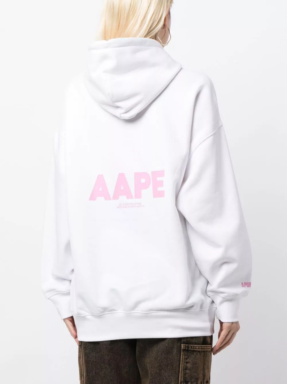 Cheap AAPE BY *A BATHING APE logo-embroidered drawstring hoodie Women 0116