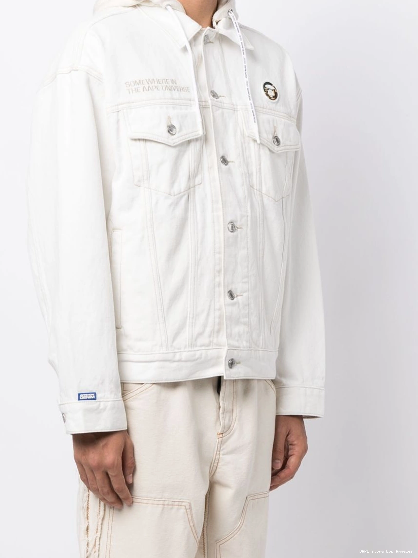 Cheap denim Men logo-patch APE cotton *A jacket BY AAPE BATHING 0306