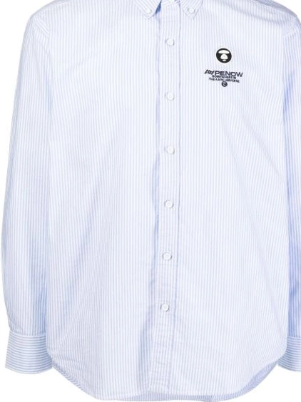 Affordable shirt *A BY APE BATHING AAPE Men logo-embroidered striped 0304