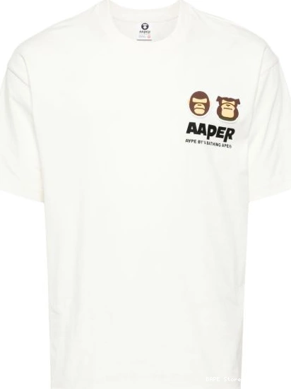 Affordable cotton AAPE APE *A logo-applique Men BY BATHING T-shirt 0309