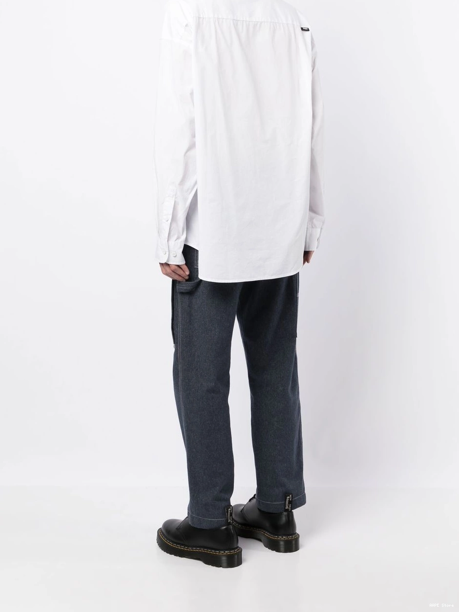 Affordable logo-patch Men shirt *A APE long-sleeved BATHING BY AAPE 0309