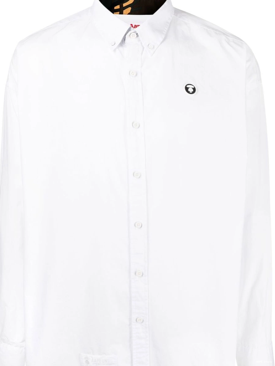 Affordable logo-patch Men shirt *A APE long-sleeved BATHING BY AAPE 0309