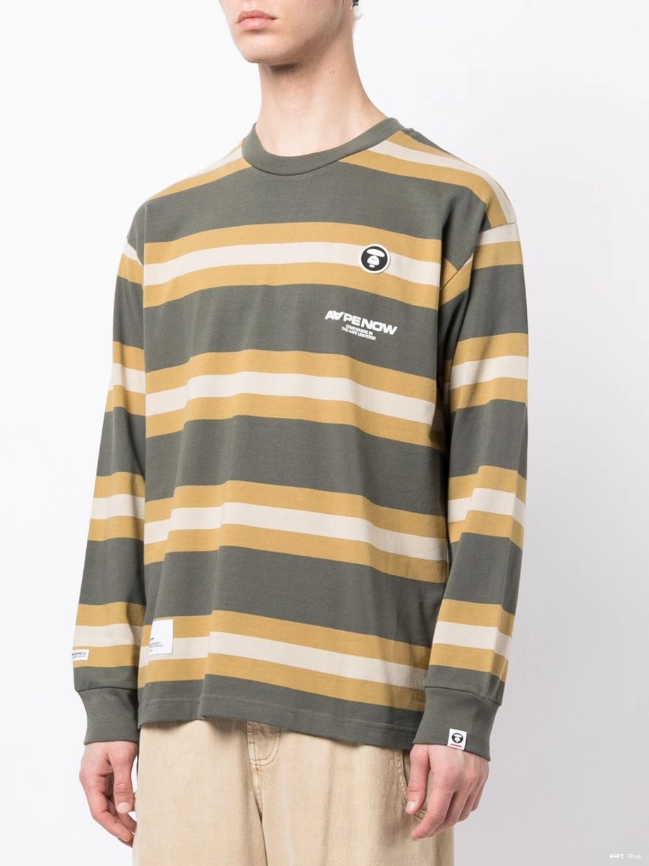 Affordable APE BATHING long-sleeve *A BY striped T-shirt Men AAPE 0304