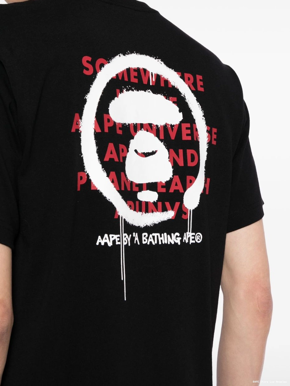 Affordable BATHING *A Men cotton AAPE slogan-print APE BY T-shirt 0308