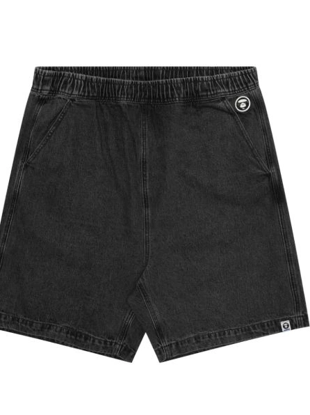 Cheap APE Men AAPE BATHING denim shorts Moonface-applique *A BY 0306