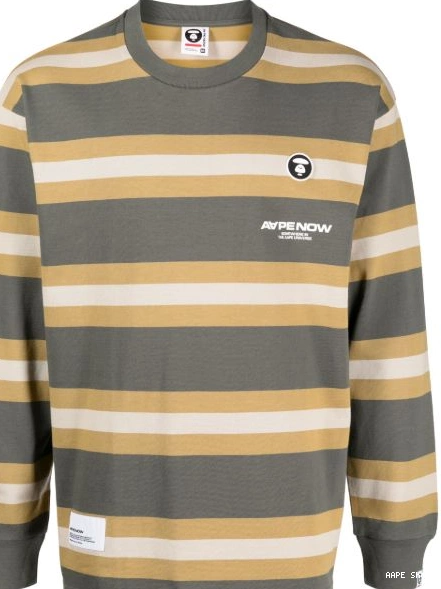 Affordable APE BATHING long-sleeve *A BY striped T-shirt Men AAPE 0304