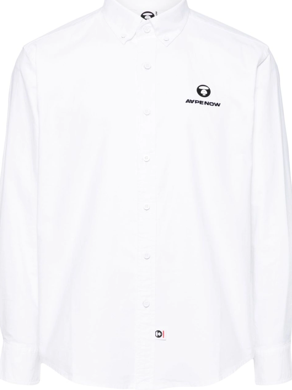 Affordable APE AAPE BY logo-patch long-sleeved *A shirt BATHING Men 0311