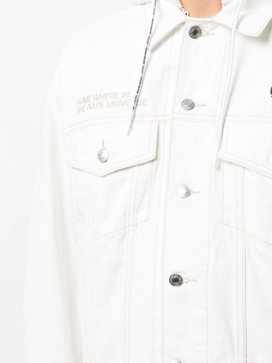 Cheap denim Men logo-patch APE cotton *A jacket BY AAPE BATHING 0306