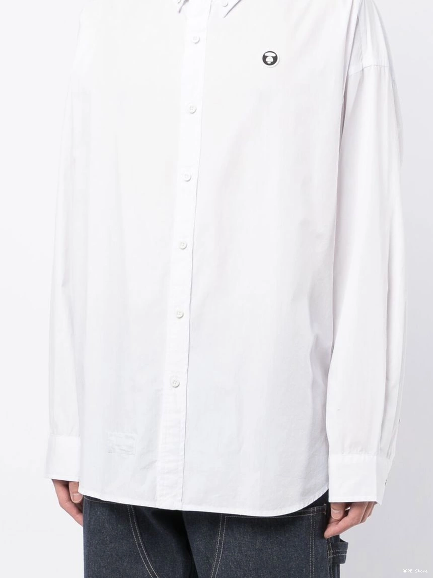 Affordable logo-patch Men shirt *A APE long-sleeved BATHING BY AAPE 0309