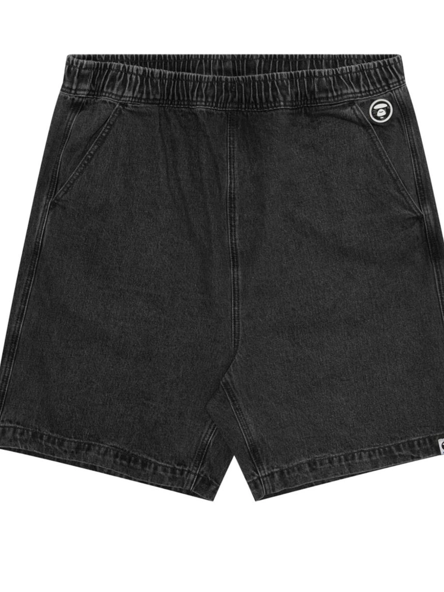 Cheap APE Men AAPE BATHING denim shorts Moonface-applique *A BY 0306