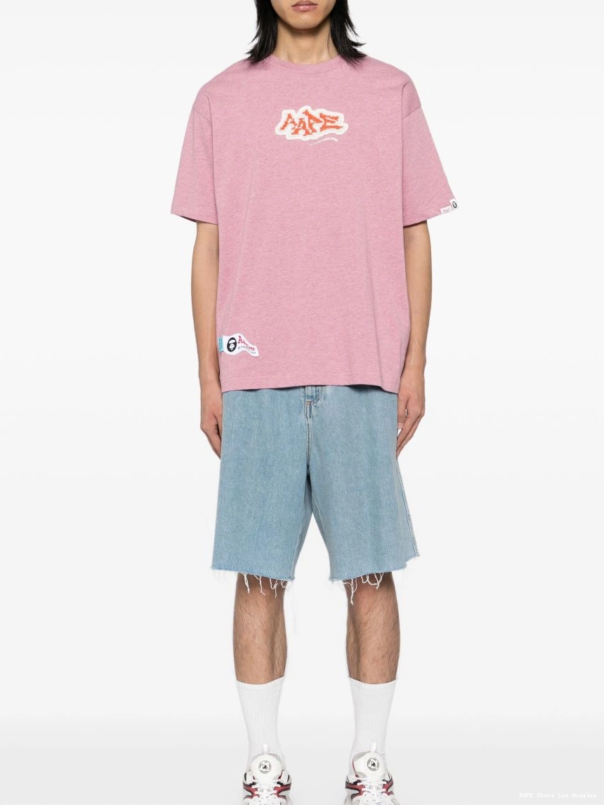 Cheap logo BATHING short tee *A AAPE print BY APE Men sleeve 0305