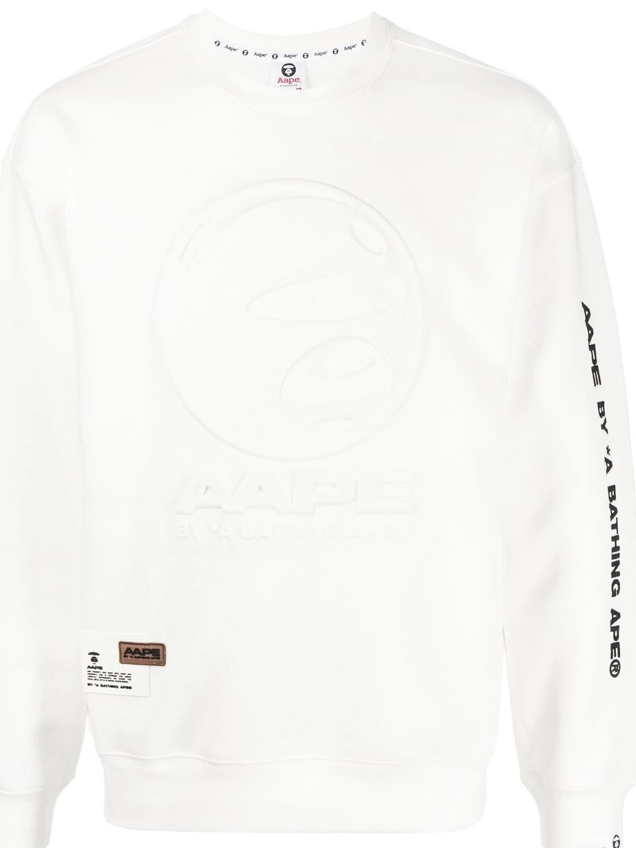 Affordable APE Men sweatshirt logo-embossed AAPE BATHING *A crew-neck BY 0308