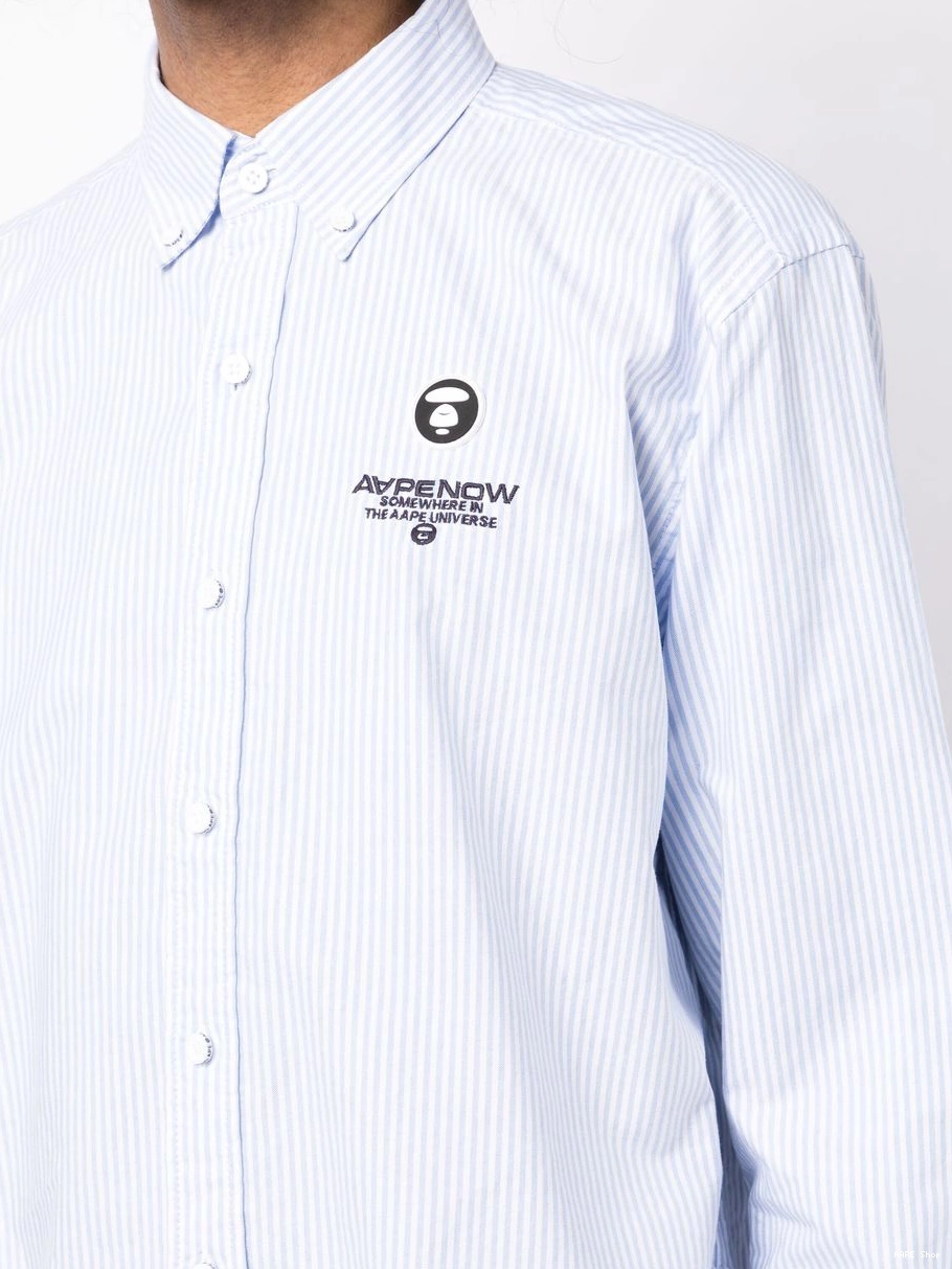 Affordable shirt *A BY APE BATHING AAPE Men logo-embroidered striped 0304