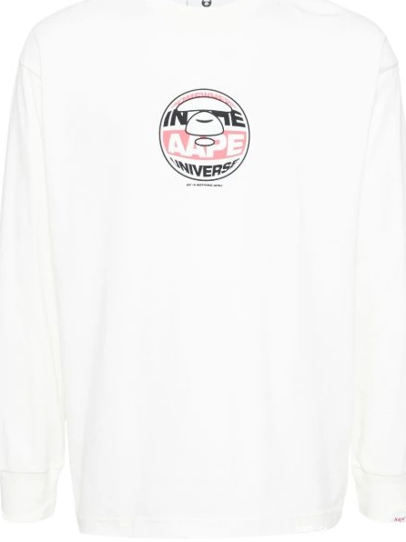 Affordable logo-printed APE BATHING Men T-shirt long-sleeved BY AAPE *A 0304